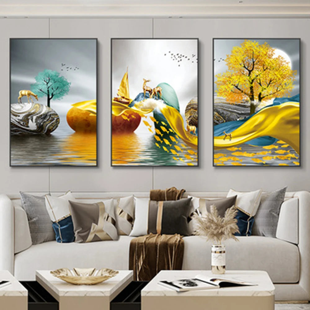 3 Quadros de Luxo para Decoração